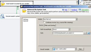 Read file content into SSIS variable using SSIS Advanced File System task