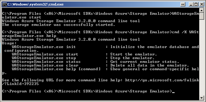 azure-storage-emulator-run-command-line