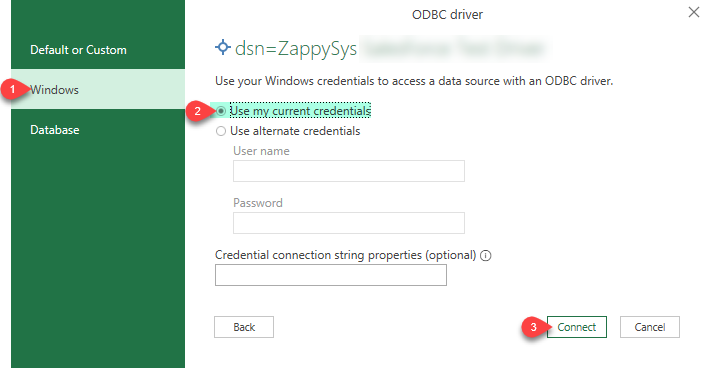 ZappySys ODBC Driver - Create Credentials
