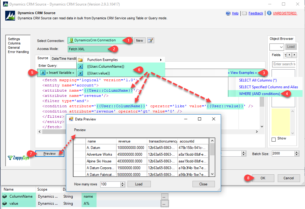 SSIS Dynamics CRM Source - Read data in Query mode using FetchXML