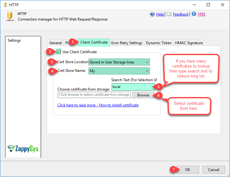 HTTP Connection - Client Certificates