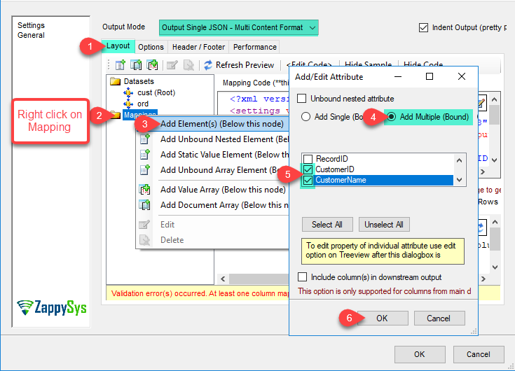 SSIS JSON Generator - Drag and Drop