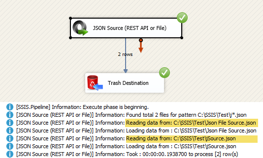 SSIS JSON Source - Read data from JSON files (Single or Multiple files) - Use wildcard pattern in path