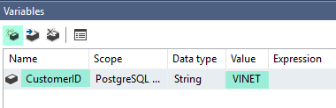 SSIS PostgreSQL Source - Create Variable