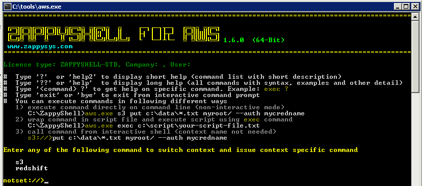 ZappyShell - Amazon S3 Command line tools for windows