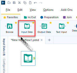 Drag Input Data tool onto Alteryx canvas