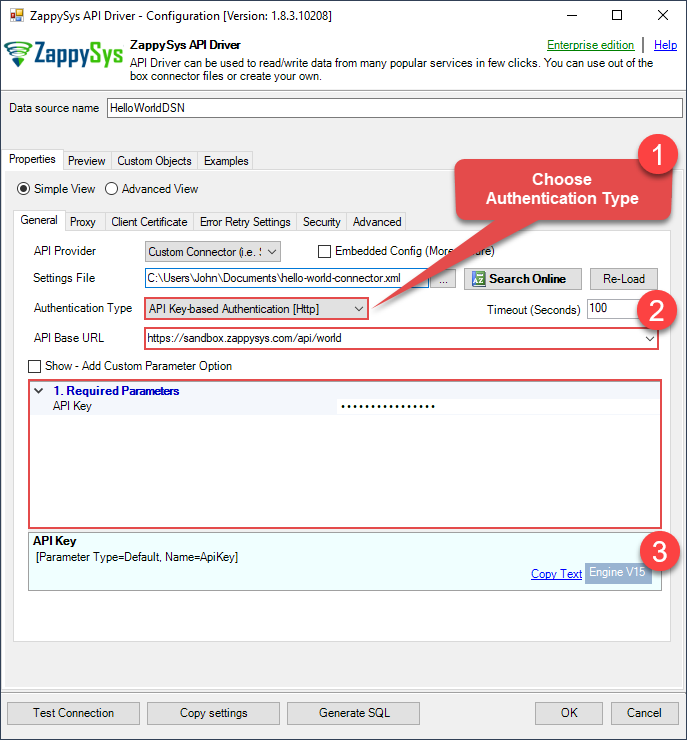 Authenticating to your Custom API in ODBC application