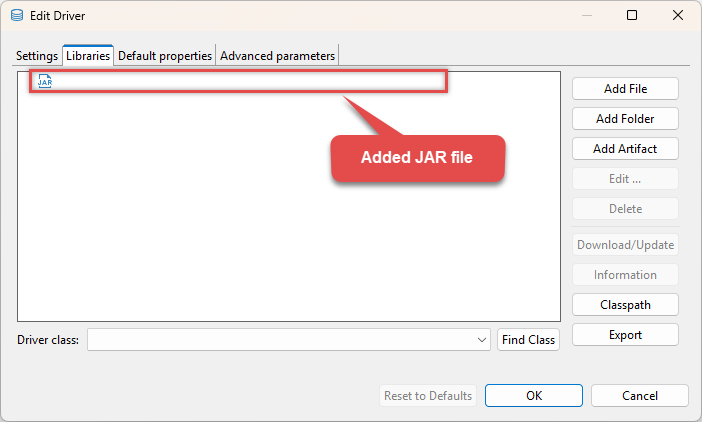 JAR library added