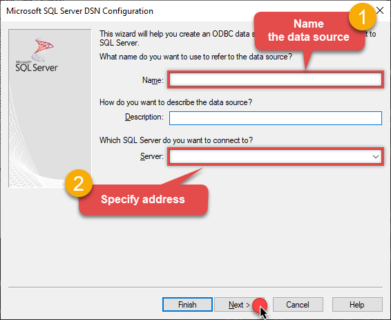ODBC driver for SQL Server - Setting hostname and port