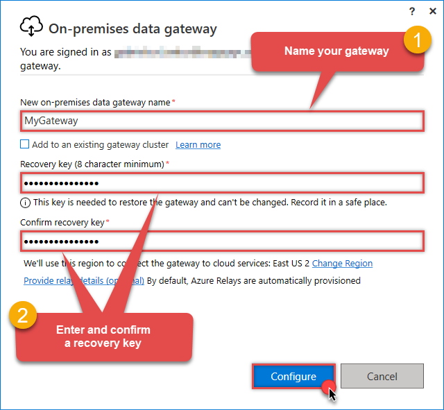 naming on-premises data gateway standard