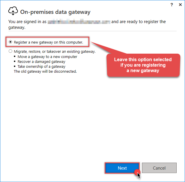 registering or migrating on-premises data gateway standard