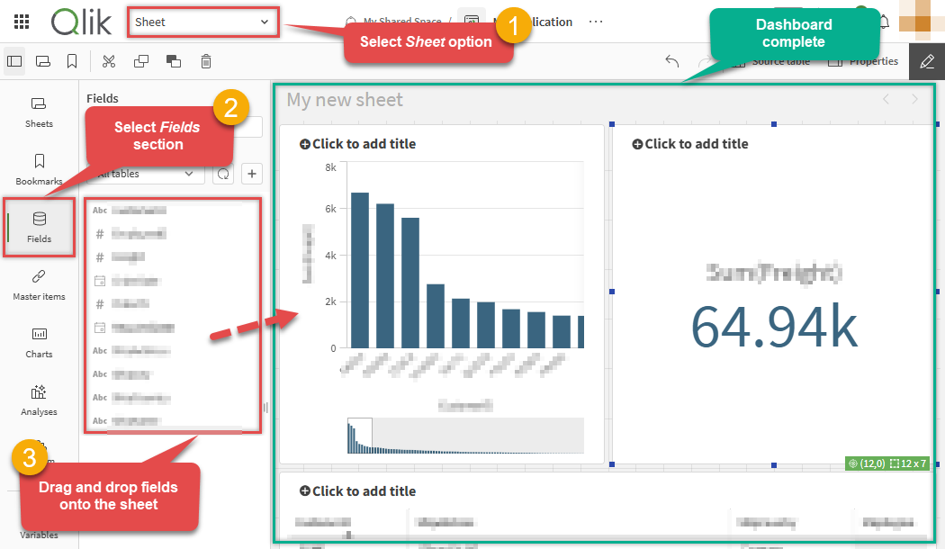 Add fields from loaded MyData table to Qlik sheet
