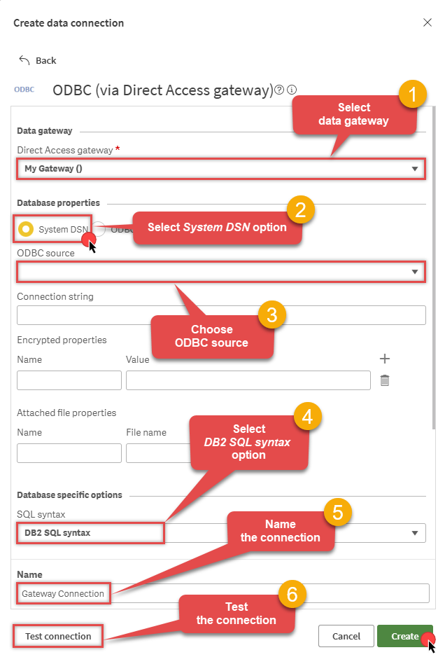 Configure and create ODBC connection in Qlik Cloud