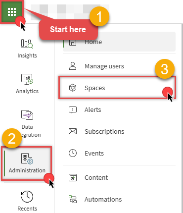 Open Spaces in Qlik Cloud Administration