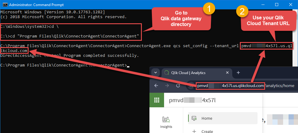 Link Qlik data gateway with tenant URL