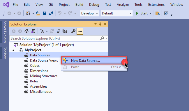 Create new data source in SSAS to read API data