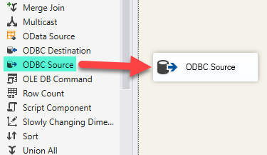 SSIS ODBC Source - Drag and Drop
