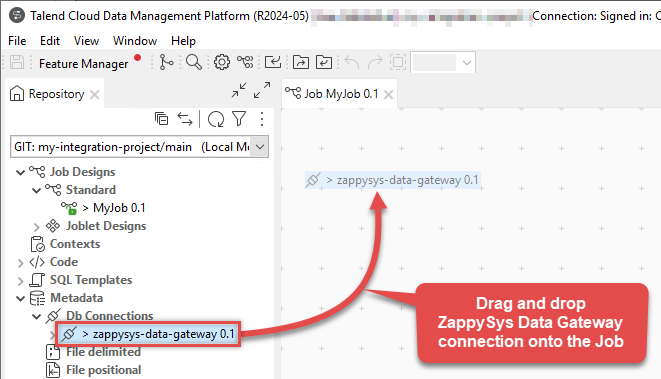 Creating an input based on ZappySys Data Gateway connection