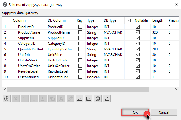 Configuring a schema in Talend Studio