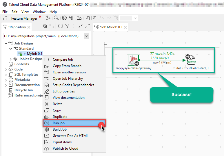 Integrating Cosmos DB data in Talend Studio