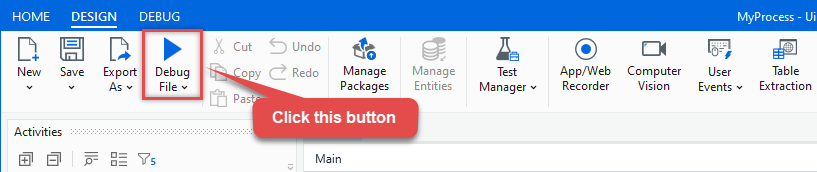 Running UiPath process package to get ODBC data