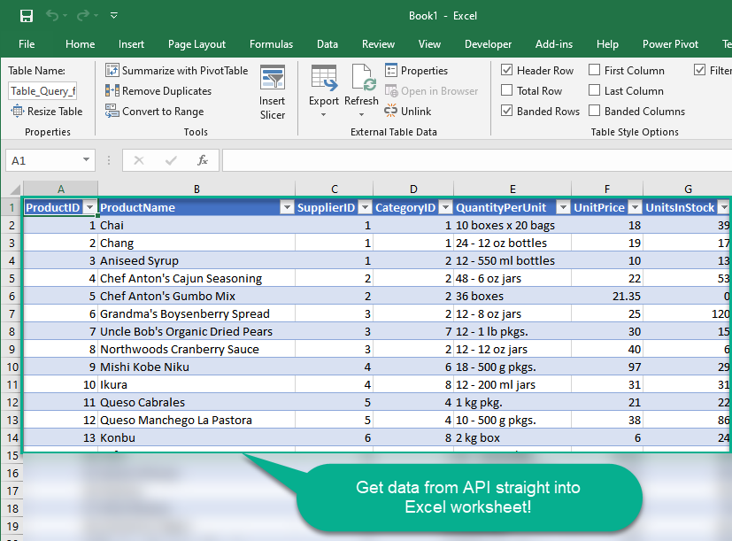 Excel Select DSN Table