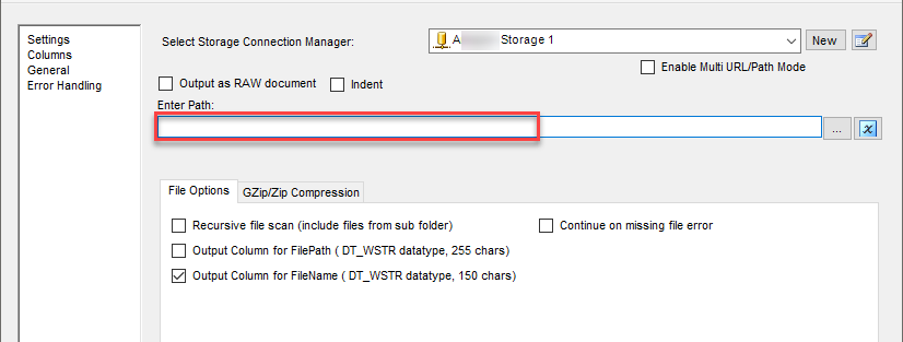 Use wildcard pattern .* to read multiple Secure FTP Files data