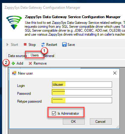 ZappySys Data Gateway - Add User