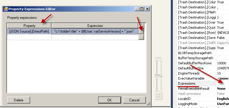 SSIS DataFlow Expression - Edit Component Property Expression