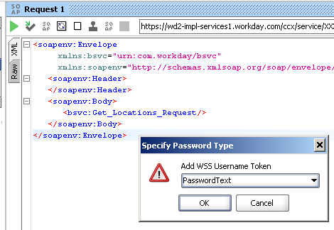 SoapUI- Using PasswordDigest Method to insert userid / password inside Workday SOAP Request Body 