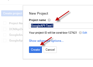 Create new Google Api Project for OAuth App (Set project name)