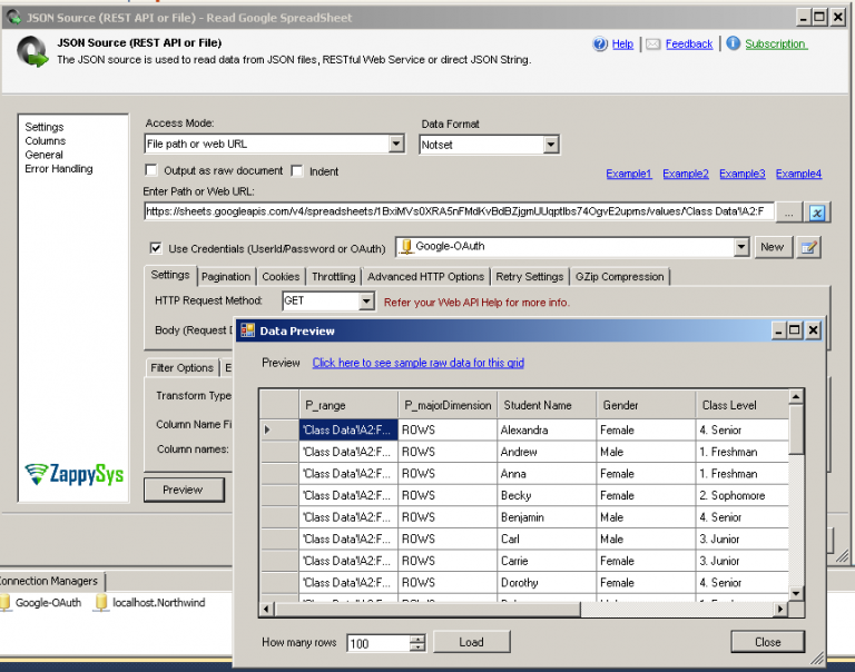 How to read / write Google SpreadSheet using SSIS ZappySys Blog