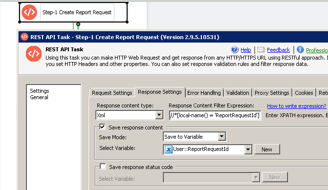Extract value from XML response using XPATH and save to Variable (Get RequestId Example)