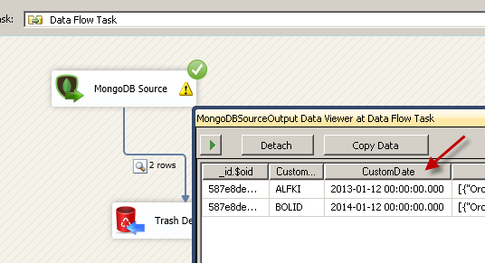 SSIS MongoDB Source - Query and Parse MongoDB Date with Custom format
