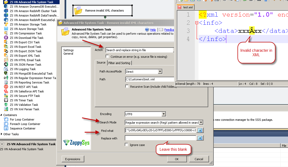 How To Remove Invalid Characters From Xml Using Ssis And Regex 1488