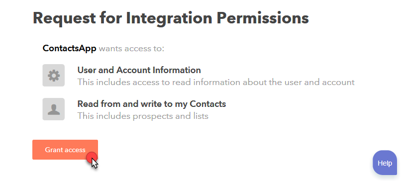 OAuth Connection SSIS component configuration - Grant access to HubSpot REST API App