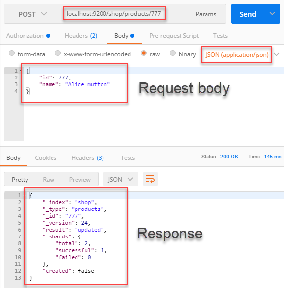 Use Postman to make a request to Elasticsearch and get a sample response to be used in JSON Parser Transform