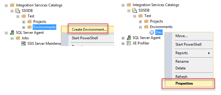 Creating and configuring SSIS Environment