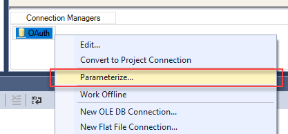 Connection Manager parameterization