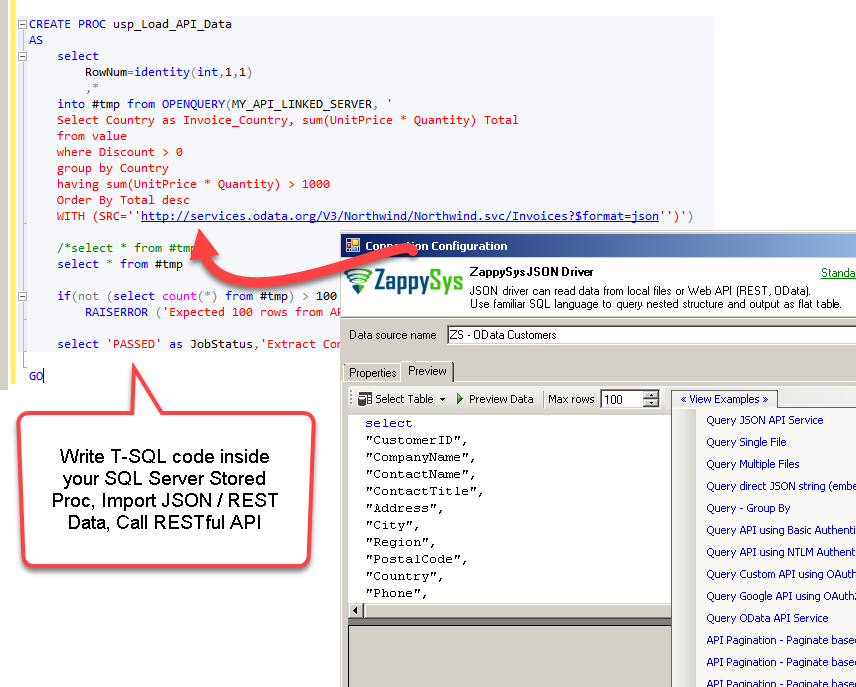 Example - Import JSON Files / REST API Data inside SQL Server ( Call API using T-SQL Stored Procedure)