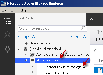 Connect to Azure Storage Account in Azure Storage Explorer