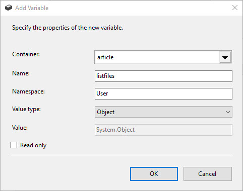 SSIS object variable