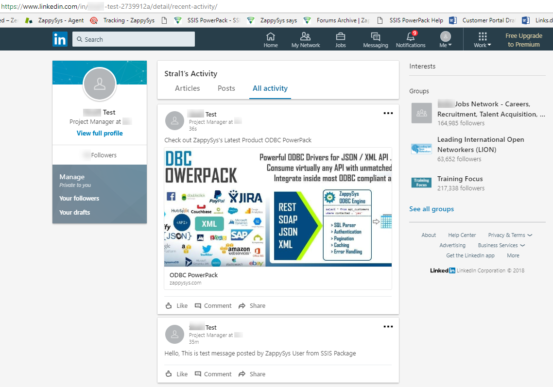 Share a Post with Specific values on LinkedIn: LinkedIn Activity Screen