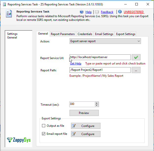 Send SSRS report as attachment in SSIS