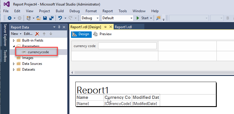 SSRS reporting with parameters