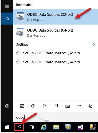 Finding Windows ODBC Data Source Manager