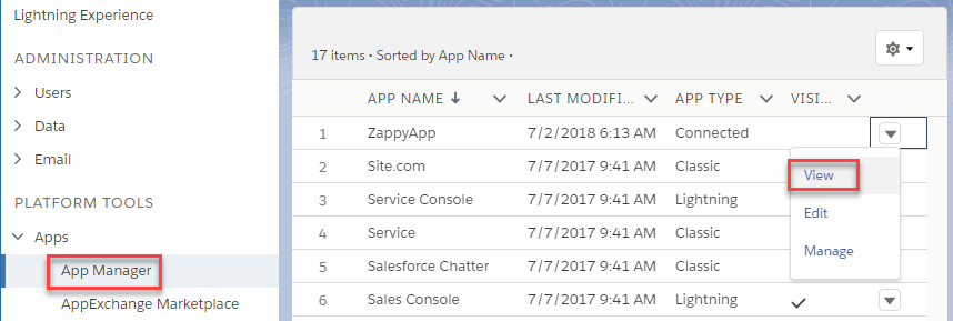 Opening Salesforce App OAuth settings to be used in ODBC Data Source