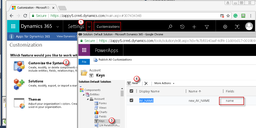 Create Alternate Key for Dynamics CRM Online Table (Useful for Update or Upsert Operation)
