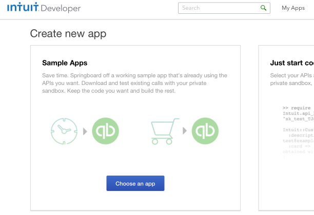 Create new App: Select APIS