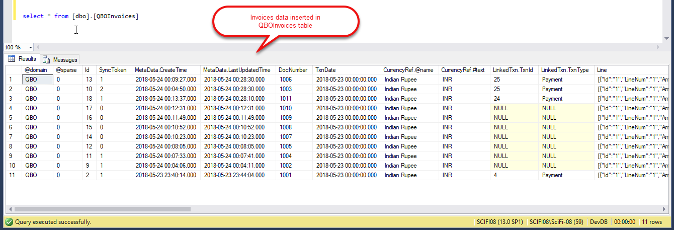 SQL Table: see the inserted records after the complete Package execution